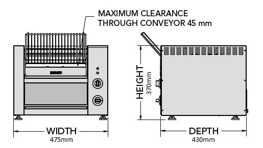 TCR10 Dimensions