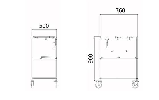 RG-400i Accessories Trolley Dimensions